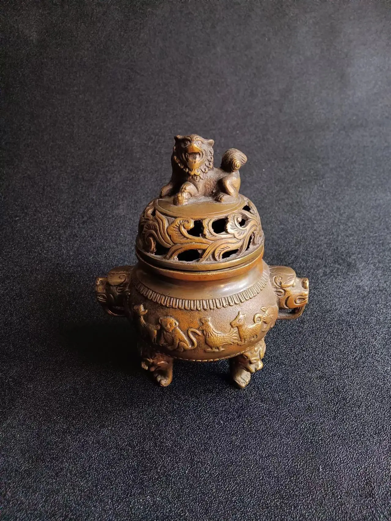 

Collectible Pure Copper Zodiac Sign Censer, Finely Crafted