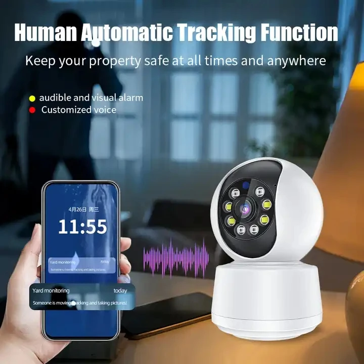 3MP Wifi video surveillance camera security wireless network camera intelligent automatic tracking of indoor 360 ° at night