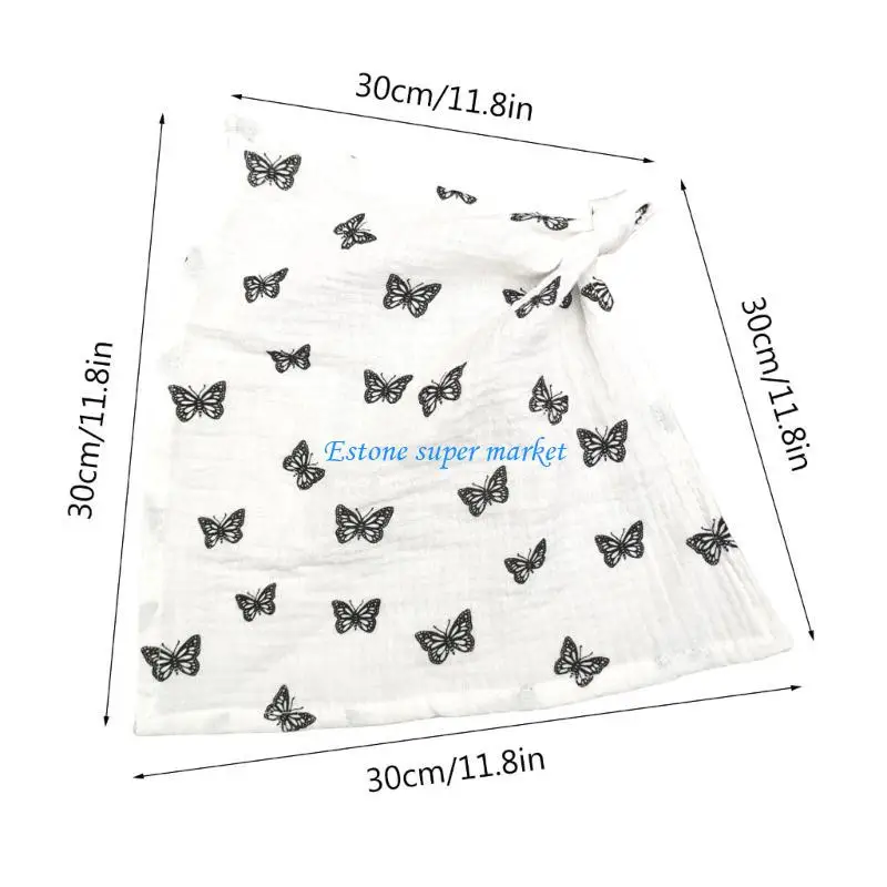 090B طفل ملابس التجشؤ 2-Layer التمريض مريلة تنفس مريلة لطيف طباعة الطفل وشاح للرقبة