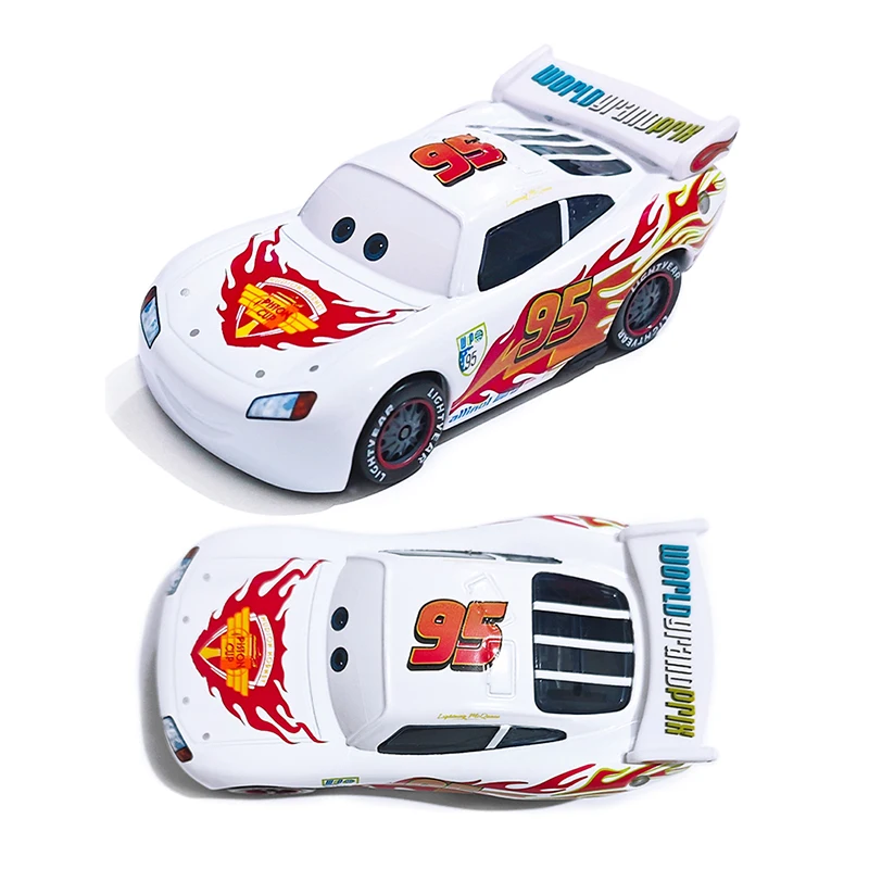 

Disney Pixar Cars 2nd Generation White McQueen Racing Toys Anime Figure Cartoon 1/55 Metal Die Casting Model Car Kids Gifts Toys