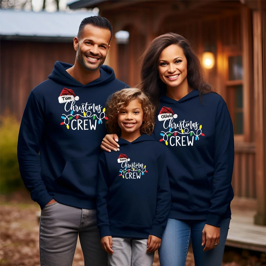 شخصية الأسرة عيد الميلاد هوديي مخصص مطابقة عيد الميلاد البلوز القطن الخريف موضة طفل هوديي الرجال والنساء Y2K هوديي #3