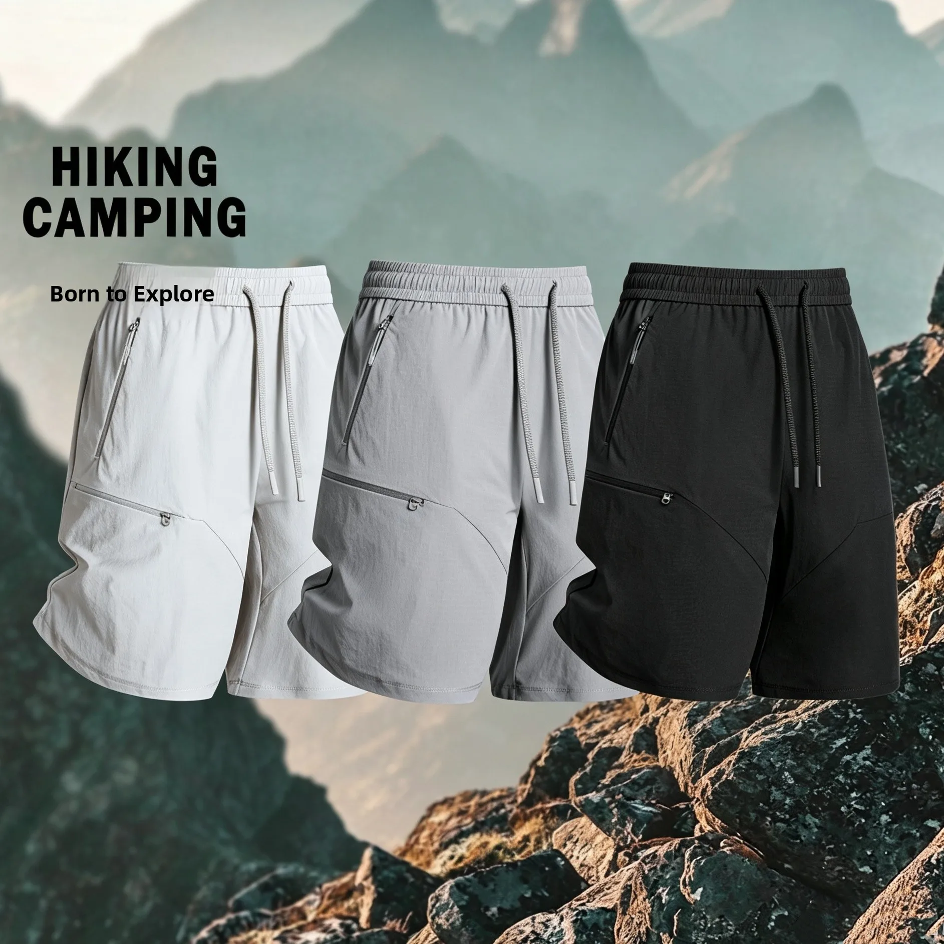 

Lightweight Breathable Quick Dry Outdoor Men's Hiking Shorts Casual Sporty Five-Quarter Length Nylon Spandex Urban Commute