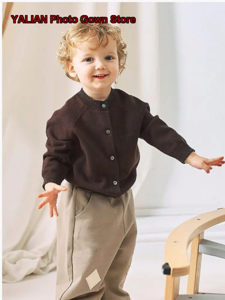 Boys Girls Knit Cardigan Kids Spring Autumn Little Kids Outerwear 2026