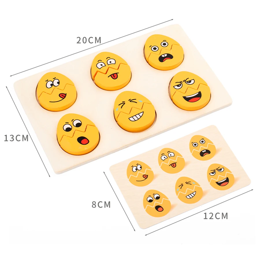 Jouet Montessori en forme d'œuf pour enfants d'âge préscolaire, Expressions en bois, cadeaux en bois, jouets éducatifs sensoriels