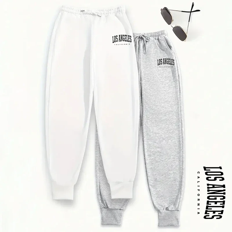 طقم من قطعتين من بنطال الركض النسائي برباط مطاطي لخريف وشتاء 2025 بلون سادة طقم سراويل صالة غير رسمية #1