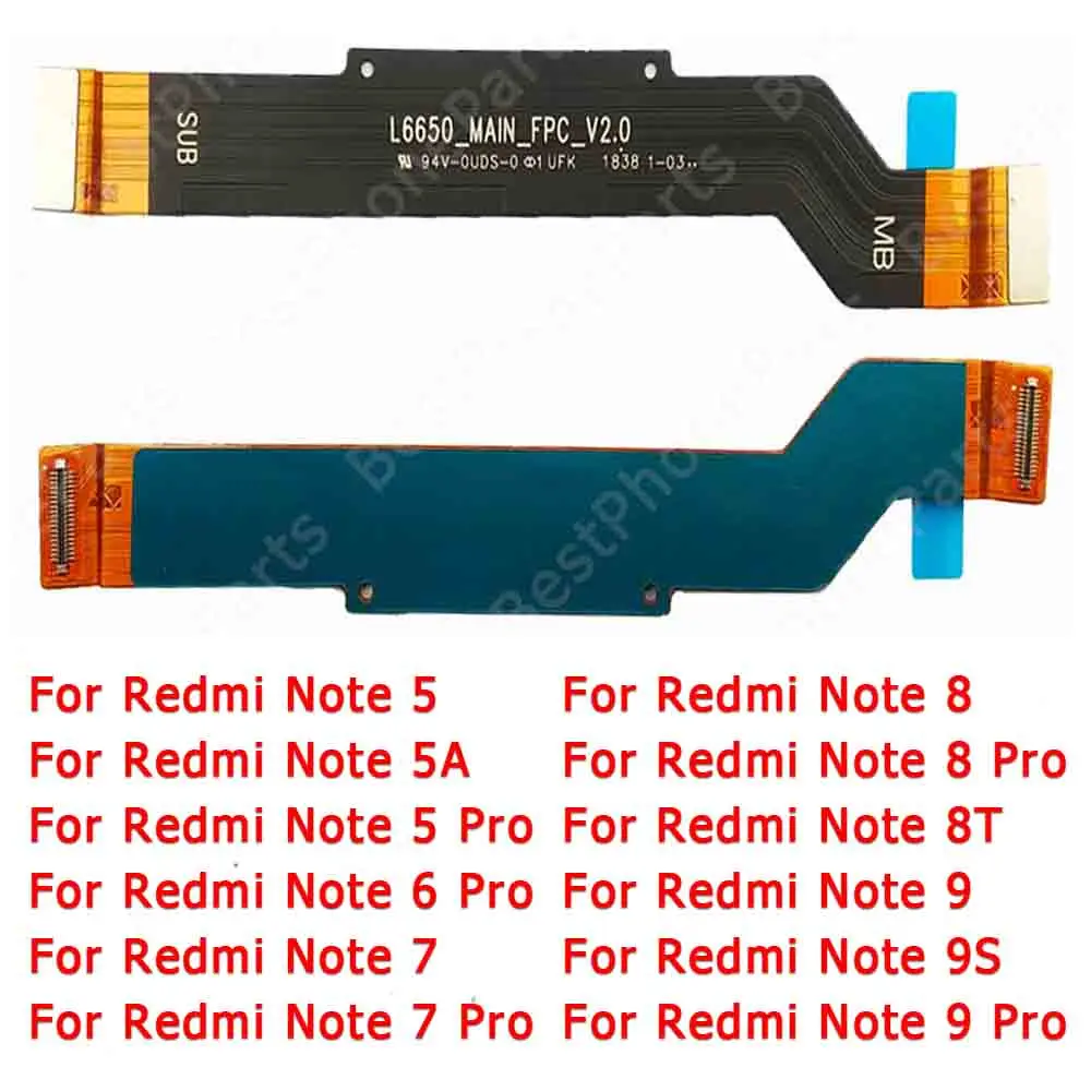 For Xiaomi Redmi Note 5 5A 6 7 8 8T 9 Pro 9S 9T Ribbon Mainboard New Main Board Motherboard Repair Flex Cable