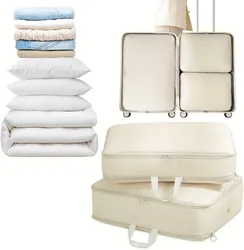 Self Compression Organizer Down Jacket Storage Bag Space Saver Comforter Clothing Bedding Duvet Blanket Travel Packing Case