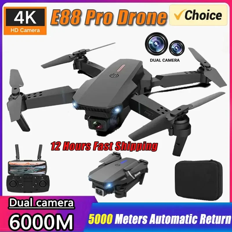 E88Pro RC Drone 4K Professinal With 1080P Wide Angle Dual HD Camera Foldable RC Helicopter WIFI FPV Height Hold Apron Sell Gift