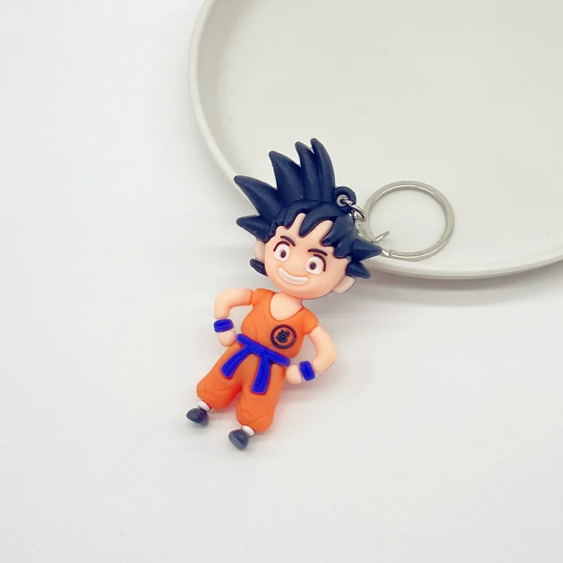 6cm Anime Dragon Ball Action Figure Keychains PVC Son Goku Vegeta Kuririn Chichi Figures Doll Keyring Pendant Kids Toys Gifts