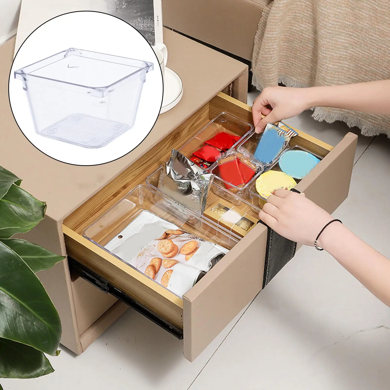 Clear Drawer Organizer Divider Organizer Storage Bin Versatile Stacked Storage