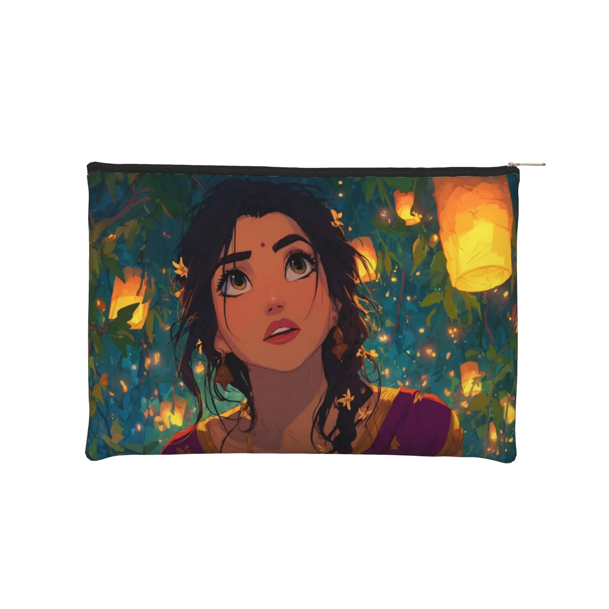 

1 шт., складная изысканная косметичка с мультяшным рисунком, косметичка Mulan в китайском стиле, сумка для туалетных принадлежностей с застежкой-молнией, сумка для хранения туалетных принадлежностей