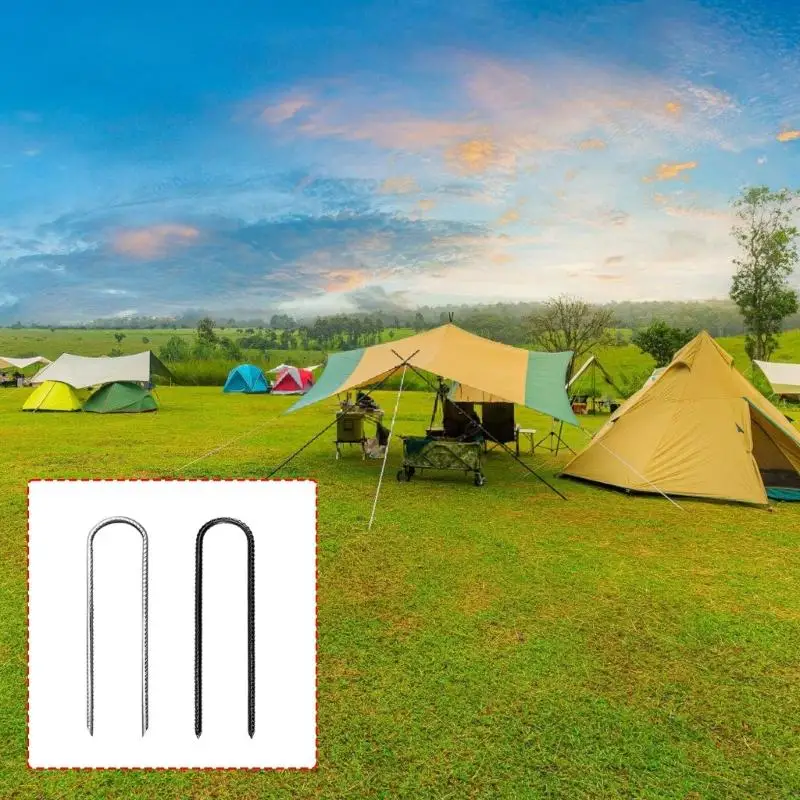 

8 шт. прочные металлические анкеры для заземления U-образного типа, подходящие для крепления палаток и укрытий на всех типах к