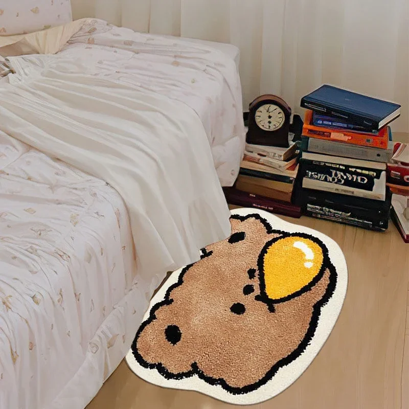 Cartoon Bear Carpet Anti Slip Soft Rug for Living Room Faux Cashmere Bedside Area Rugs Bedroom Floor Mat Room Entrance Doormat러그