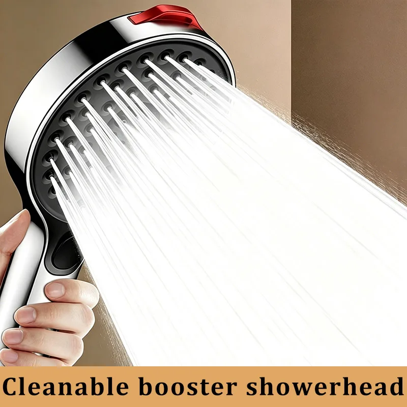 3-Speed Pressure Boost Self-Clean Anti-Limescale Handheld Shower Head Anti-Clog Bathroom Shower Sprayer for Home Use