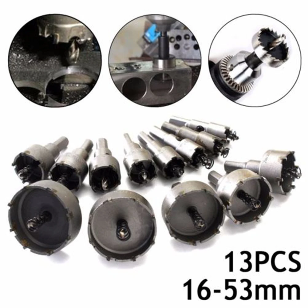 

13 Pcs Hole Opener Set Carbide Tip Drill Bit Metal Cutter High Precision Saw Multi-size