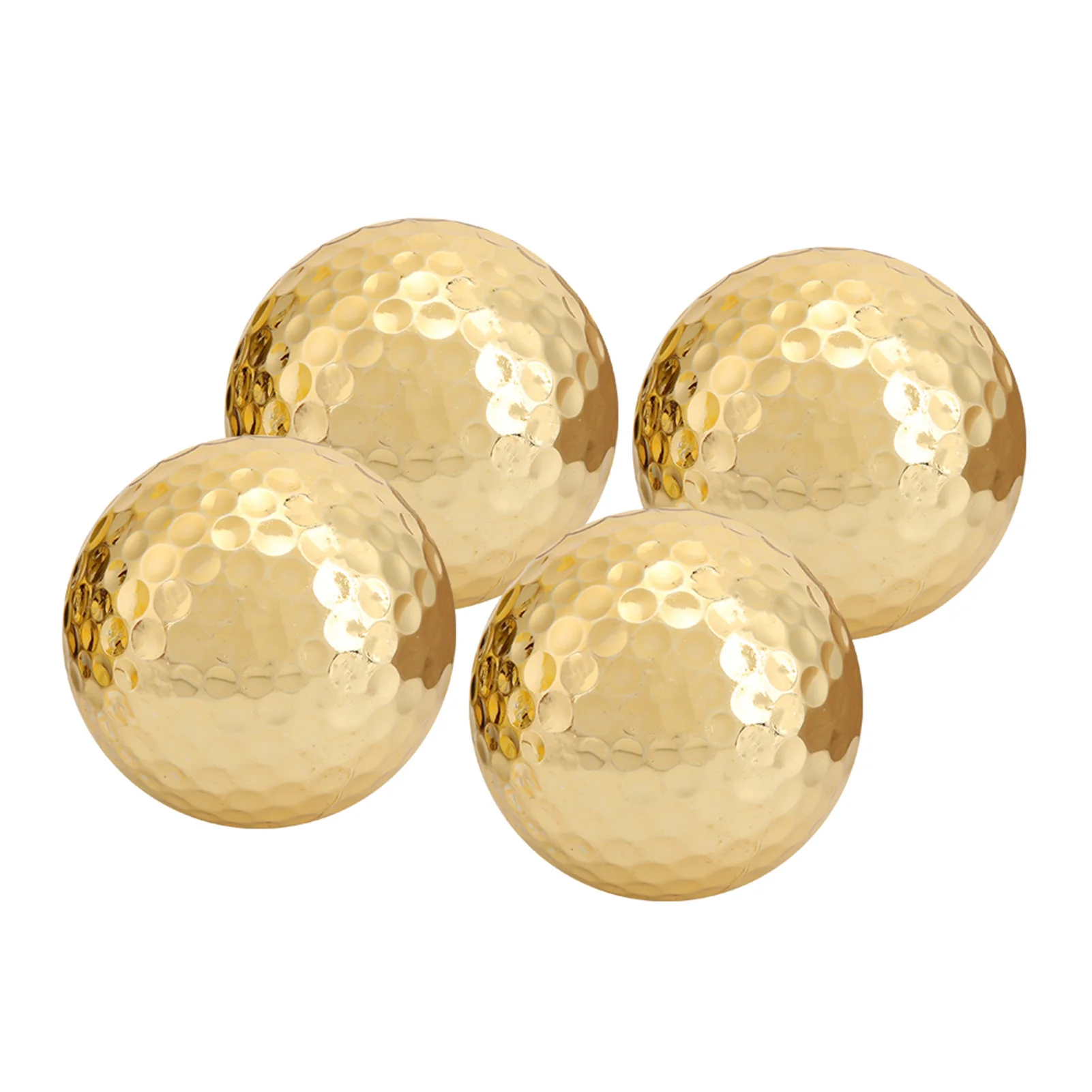 4Pcs Golf Ball Portable High Quality Double Layer Gold Plating Golf Ball Accessory Golden