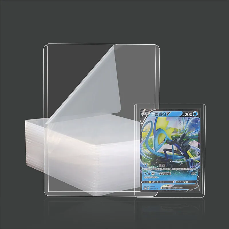 25Pcs 35pt Ultra Clear Card Sleeves with Protective Film, Hard Holder for Kpop Idol Photo Cards & Game TCG Trading Cards