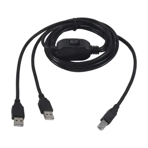 A12E-2 In 1 Printer Cable USB A To B Male To Male Printer Cable For Hp Canon Printer Splitter For Two Computers