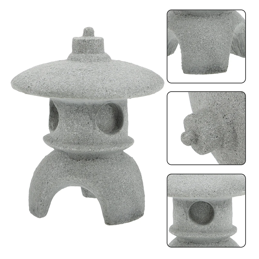 

2 Pcs Decoration Gardening and Decorative Stone Pavilion Pagodas for Gardens Mini Bonsai Ornaments Model Indoor Statue Serene