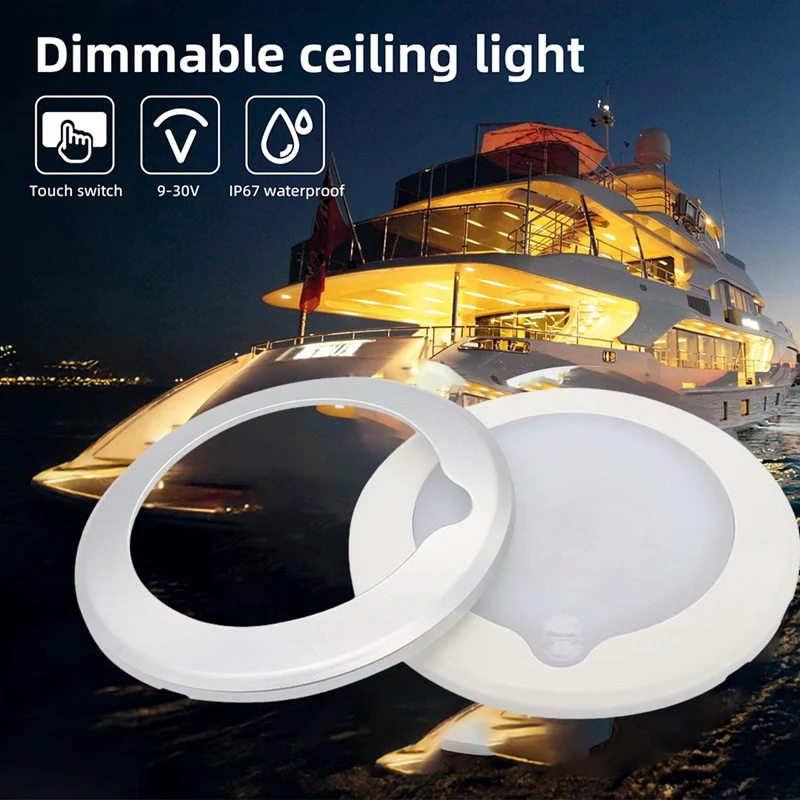 Plafonnier LED à intensité variable pour bateau avec variateur tactile LightJAS