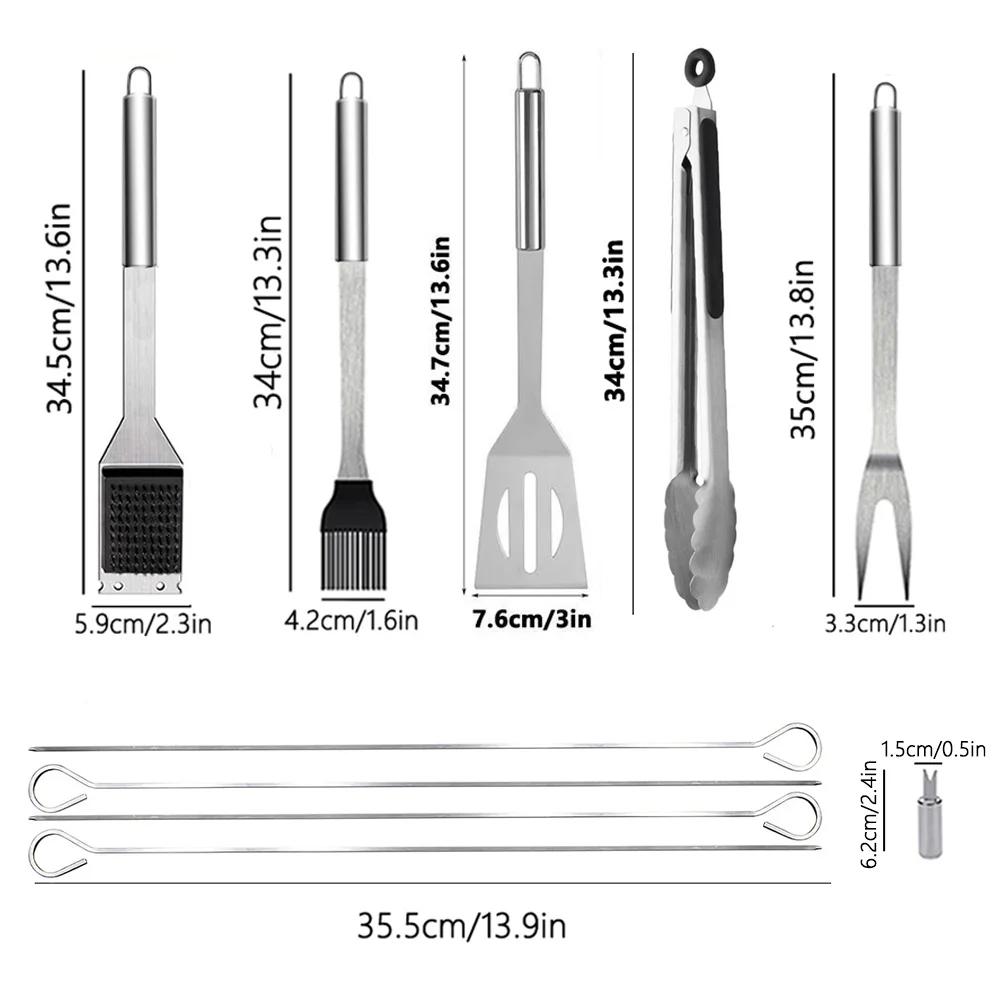 15-Piece BBQ Grill Tool Setbbq tool set, grill accessories, barbecue tools, stainless steel, grilling utensils, outdoor cooking, bbq kit, grill tools, barbecue gift, camping grill, 3