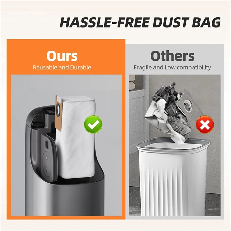 Abng 14 pçs sacos de pó substituição para eufy omni s1 pro robô aspirador pó grande capacidade sacos coleta poeira