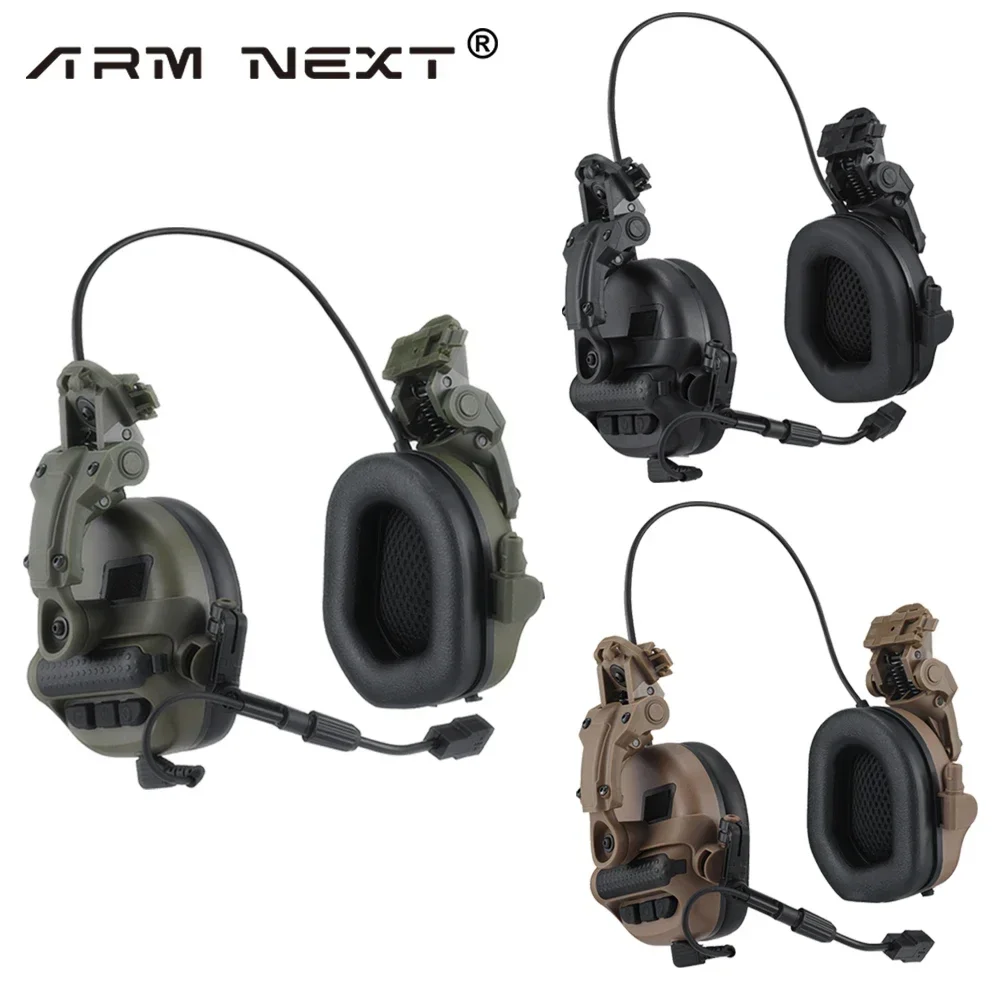 ARM NEXT F30 Tactical Earmuffs Active Noise Cancelling & Sound Amplification, PTT Connection Headset for Shooting Hunting Helmet