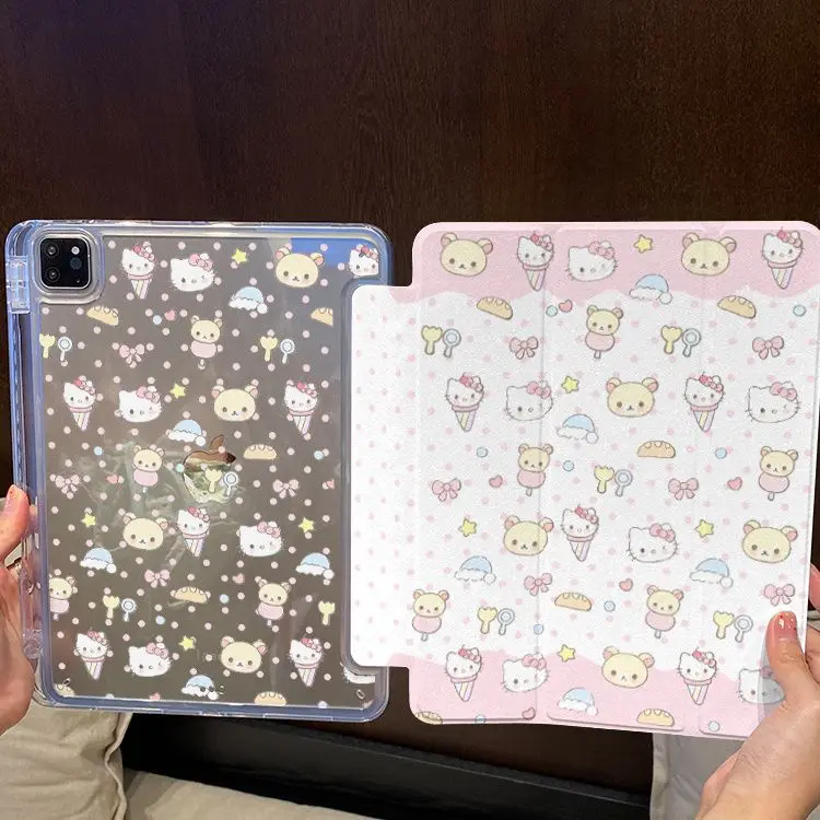 

Милый чехол для планшета Hello Kitty для iPad Air 6, чехол Air 5 4 10,9 Pro 11 2024, акриловый прозрачный чехол для iPad 10, 5, 6, 7, 8, 9 поколения
