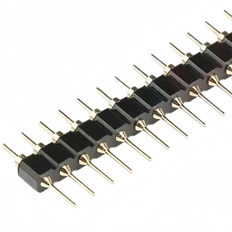 5Pcs 1x40Pin Connector Header Round Needle Gold Plated 1x40 Golden Pin Single Row Male 2.54mm Breakable Pin Connector Strip