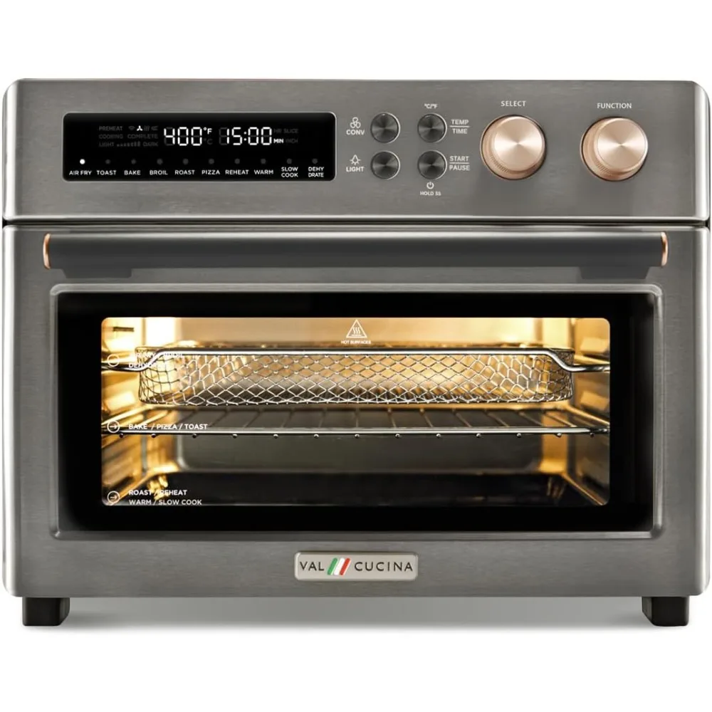 Verwarming Lucht Friteuse Broodrooster Oven, Extra Grote Aanrecht Convectie Oven 10-In-1 Combo, 6-Slice Toast, Email Bakvorm Gemakkelijk