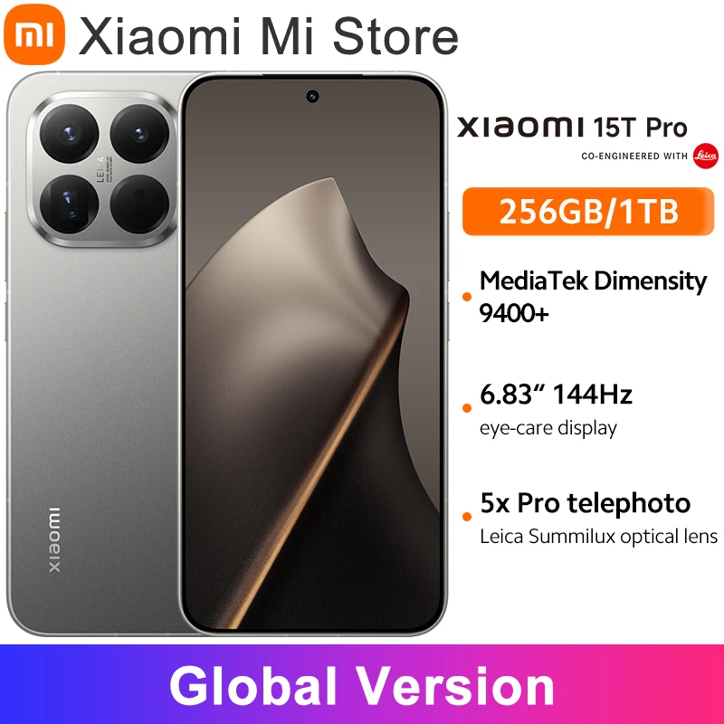 Xiaomi 15T Pro Global Version Smartphone 6.83" 144Hz display 5500mAh battery50MP 90W HyperCharge MediaTek Dimensity 9400+
