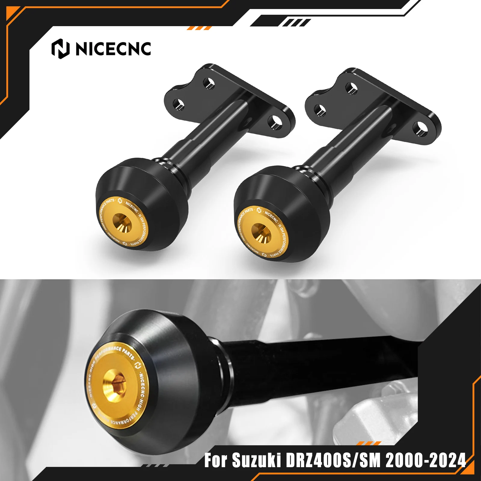 

NICECNC For Suzuki 2000-2024 DRZ400S DRZ400SM Engine Frame Slider Protector Guard DR-Z400S DR-Z400SM DRZ 400S 400SM Accessories