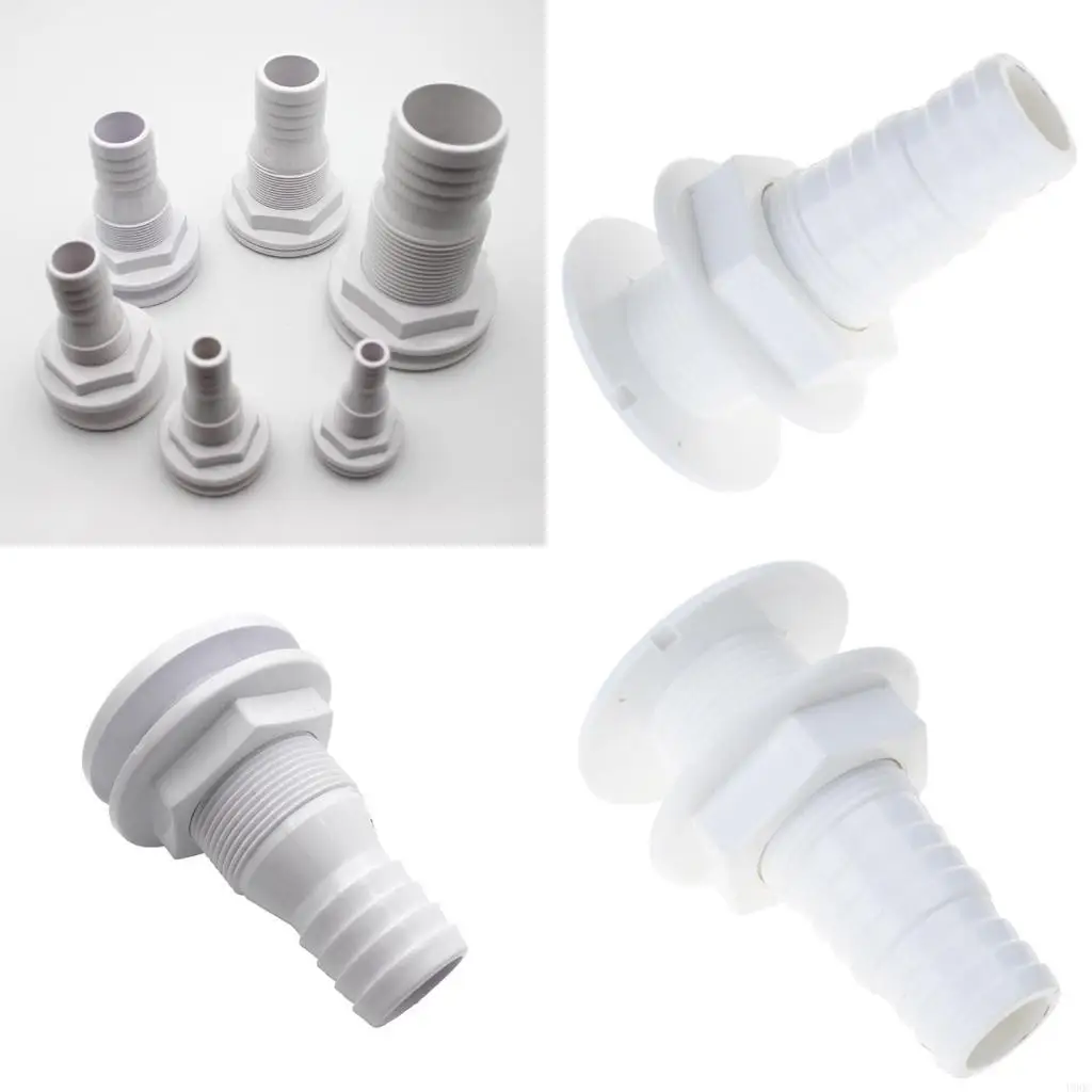 Plastic Thru-Hull Connector Drain Bilge Pump Hose Plumbing Fittings Yacht Part New