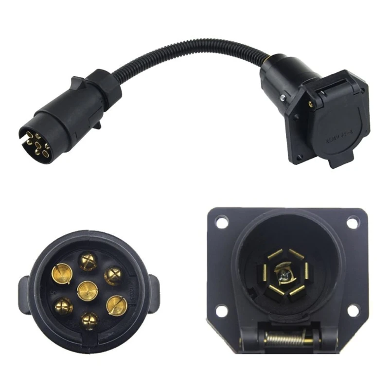 

0xxd Многофункциональный адаптер адаптера прицепа 7 контакт с двумя головными 60 -сантиметровым разъемом