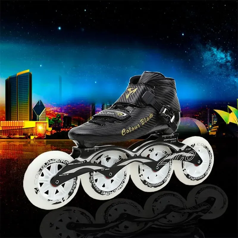 Kade speed skating roller skating adult men's professional speed  shoes, speed  shoes, carbon fiber large wheel