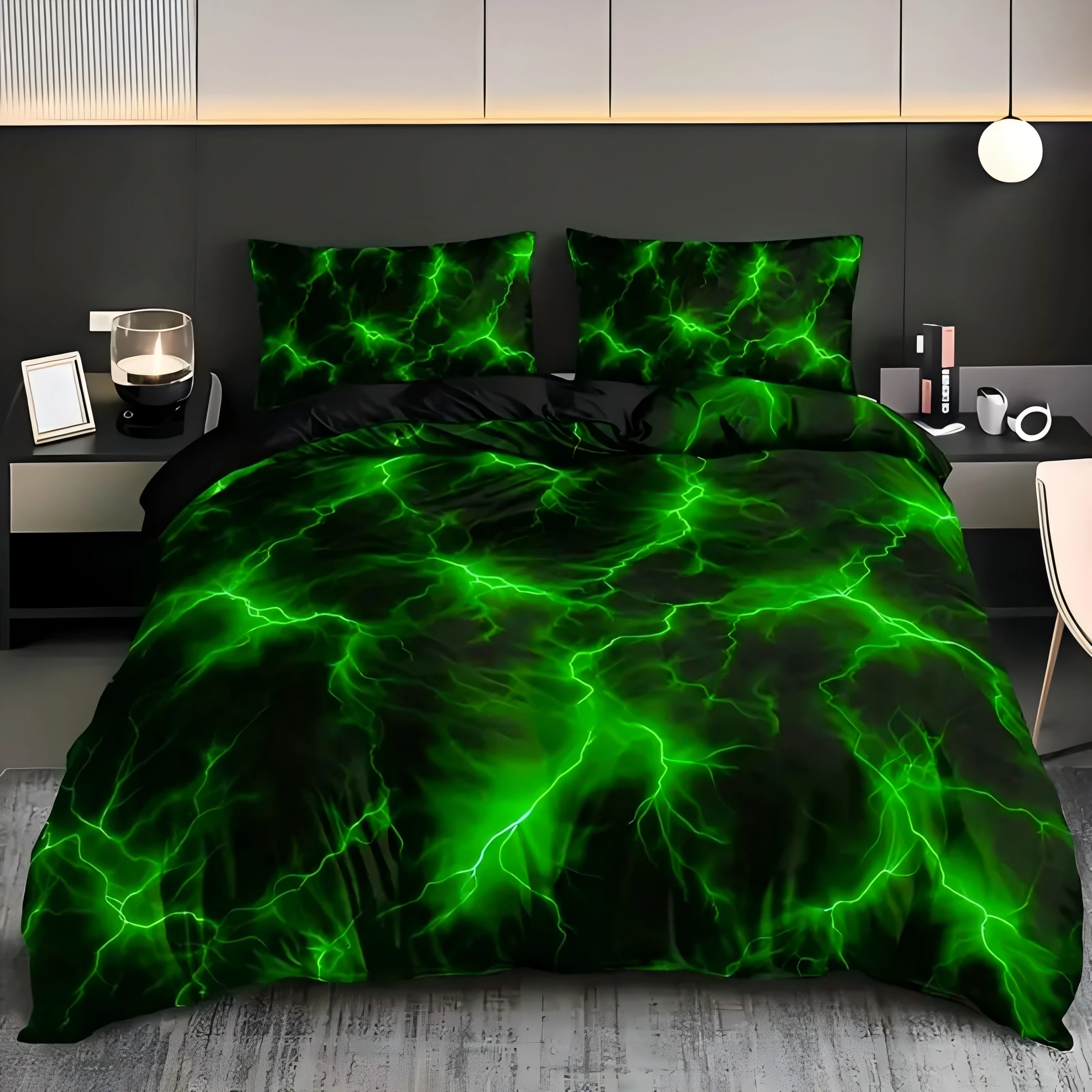 

Lightning Pattern 3d Print Quilt Cover Fashion Mysterious Cool Sky Natural Bedding Cover Polyester Comfortable Duvet Cover Set
