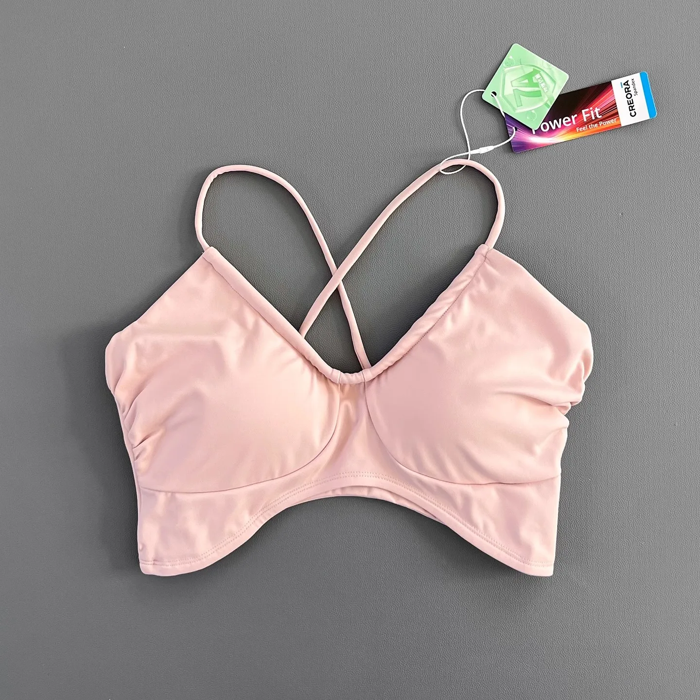Women Cross Back Padded Sports Bra Thin Straps Wireless Shockproof Soft Breathable Yoga Fitness Camisole Top