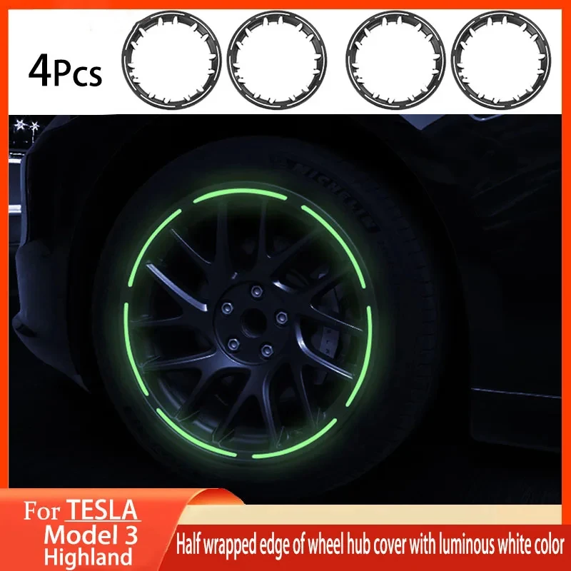 For Tesla Model 3 Highland 4Pcs  Wheel Hub Protection Protectors Wheel Guard Covers Accessories ABS Auto Exterior