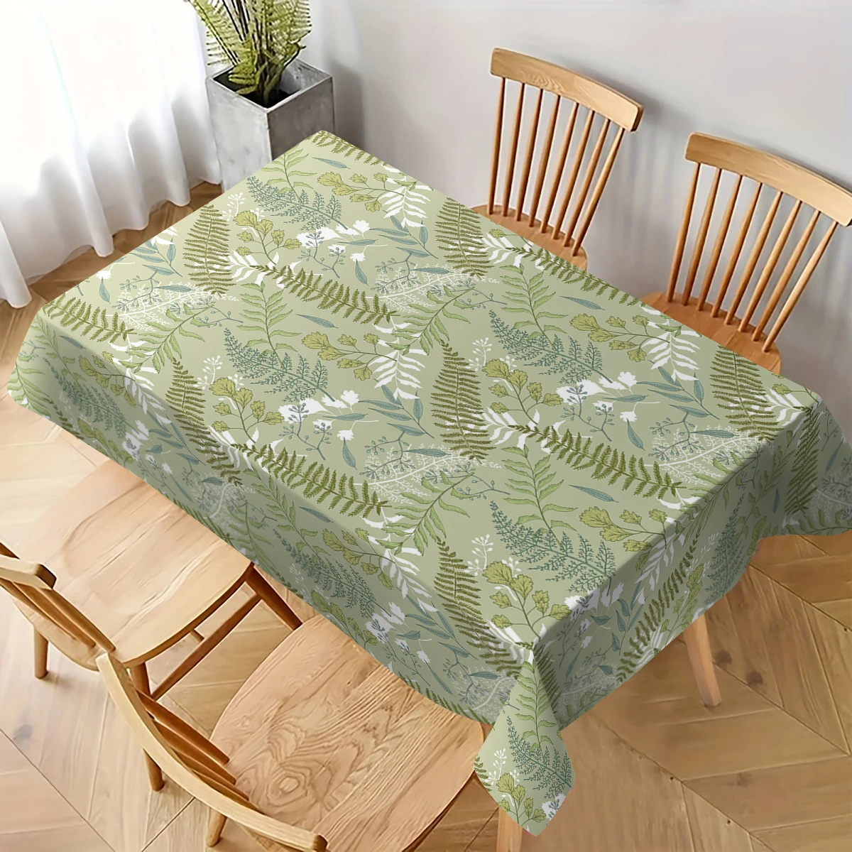 Kitchen Appliances Green - Green Fern Leaf Botanical Tablecloth Waterproof