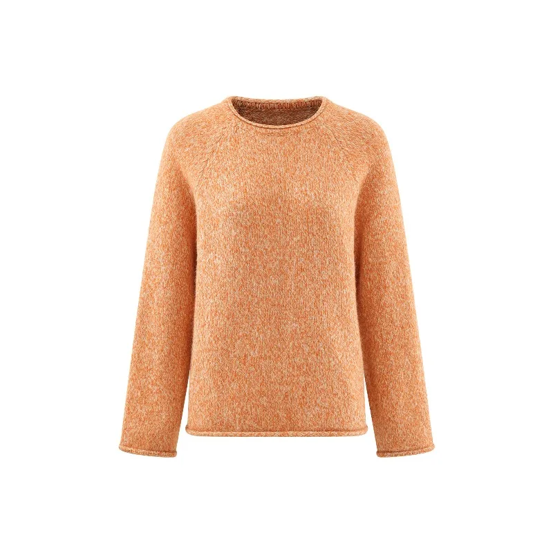 Soft Knit Raglan Sleeve Pullover Sweater Women Relaxed Rolled Edge Crew Neck Lazy Style Spring Top Lady Daily Layering Essential