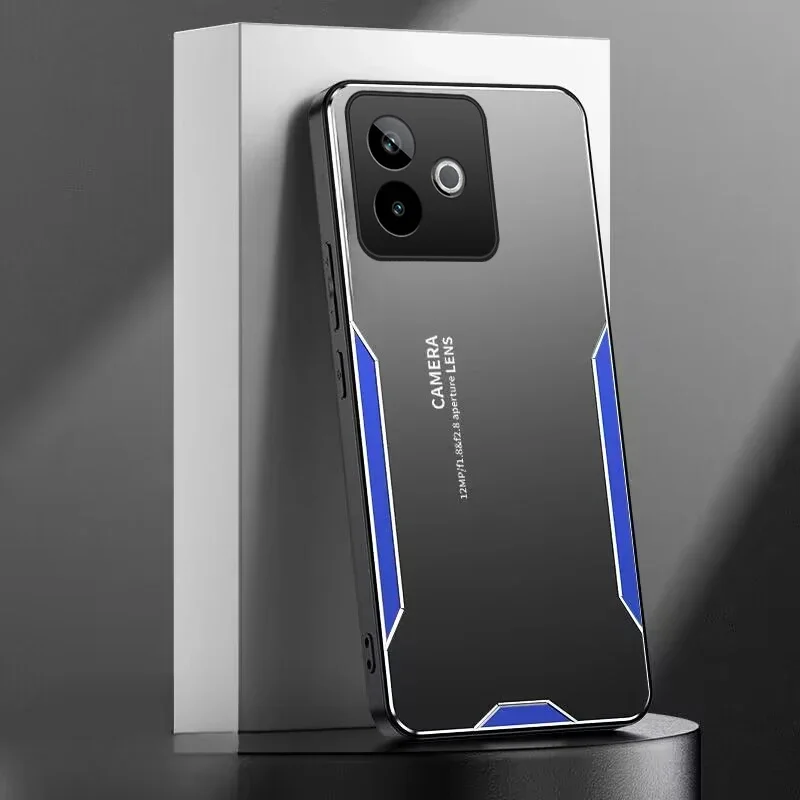 

Luxury Aluminum Alloy Back Cover for Realme GT 7 GT 7T 5G on TPU Soft Edge Case For Realme GT7 GT 7T 5G