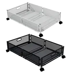 Under Bed Storage with Wheels Foldable Shoe Organizer Containers Under Bed Storage Bins Space-Saving Metal Drawer Large Capacity