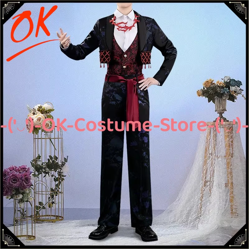 

[Customized Size] Twisted Wonderland Heartslabyul Riddle Rosehearts Cosplay Costume Glorious Masquerade Coral Sea Prince Suit
