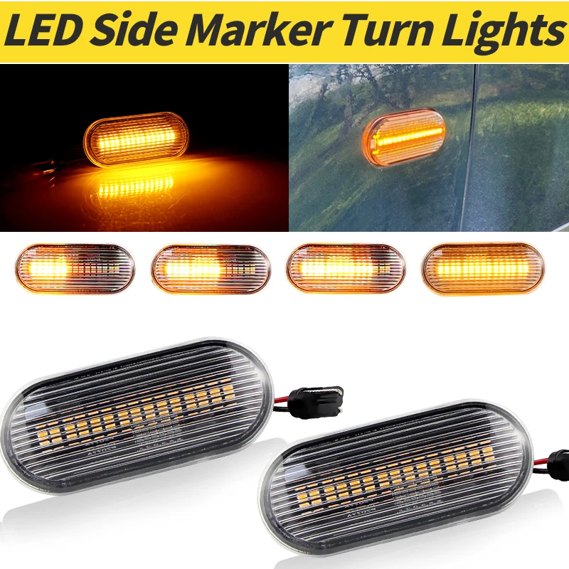 2PCS Blinker Lamp Dynamic Flashing LED Turn Signal Side Marker Light For VW Caddy III Fox Octavia 1U Ford C-Max Fiesta Focus MK2