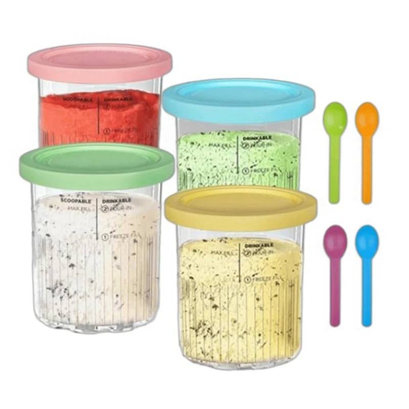 

ABVA-Ice Cream Cup For Ninja NC500 NC501 - Dishwasher Safe, Leak-Proof Container Replacement