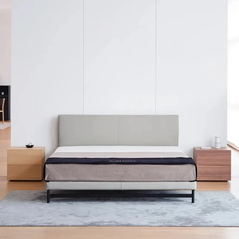 

Narrow frame version Modern bedroom Simple fabric bed Floor-to-ceiling Nordic Japanese double bed