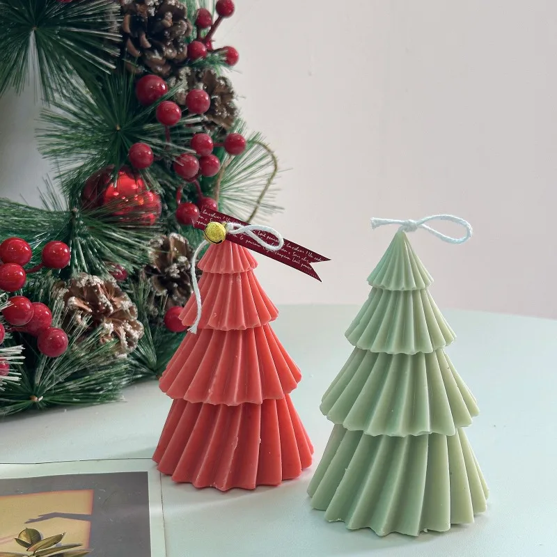 3D Spirale Weihnachtsbaum Silikon Kerze Formen DIY Handwerk Gips Harz Kristall Gussform Urlaub Dekorationen Weihnachtsgeschenke