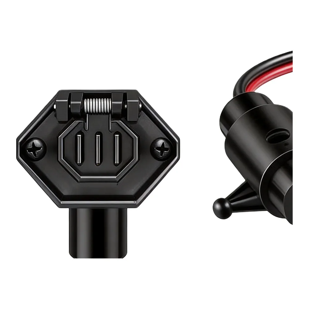 12V 8AWG 2 Wire Waterproof Trolling Motor Connector Socket for Marine Use with Efficient Power Transmission and Sealing Gasket