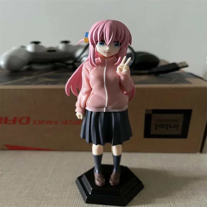 16cm Anime Bocchi The Rock Beauty Gotoh Hitori Pvc Standing Posture Figure Handmade Model Desktop Decorate Collection Girls Gift