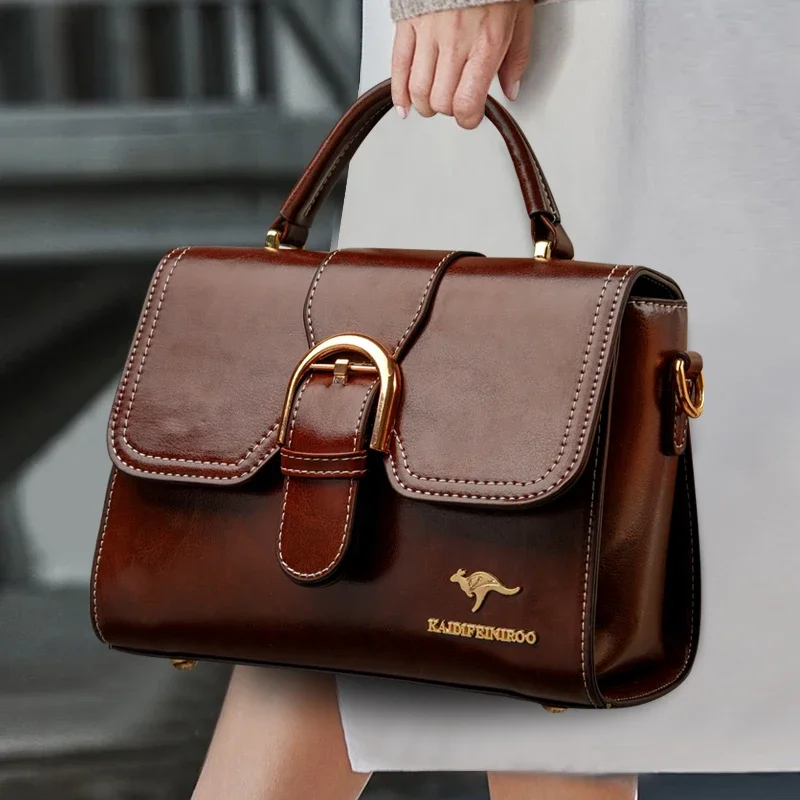 

Luxury Design Women's Top-Handle Bags High Quality Leather Handbag Ladies Shoulder Crossbody Bag Casual Messenger Commuter Sac